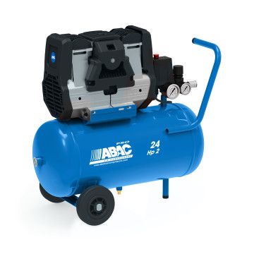 Cichy kompresor tłokowy bezolejowy ABAC POLE POSITION OS15P | 9 bar | 1.5 KM / 1.1 kW | 195 l/min | 24l | 230V