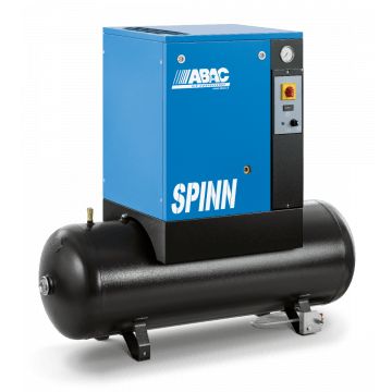 Schroefcompressor ABAC SPINN 7.5 10 400/50K 200 E CE | 10 bar | 10 pk/7.5 kW | 984 l/min | 200 l | AAN/UIT